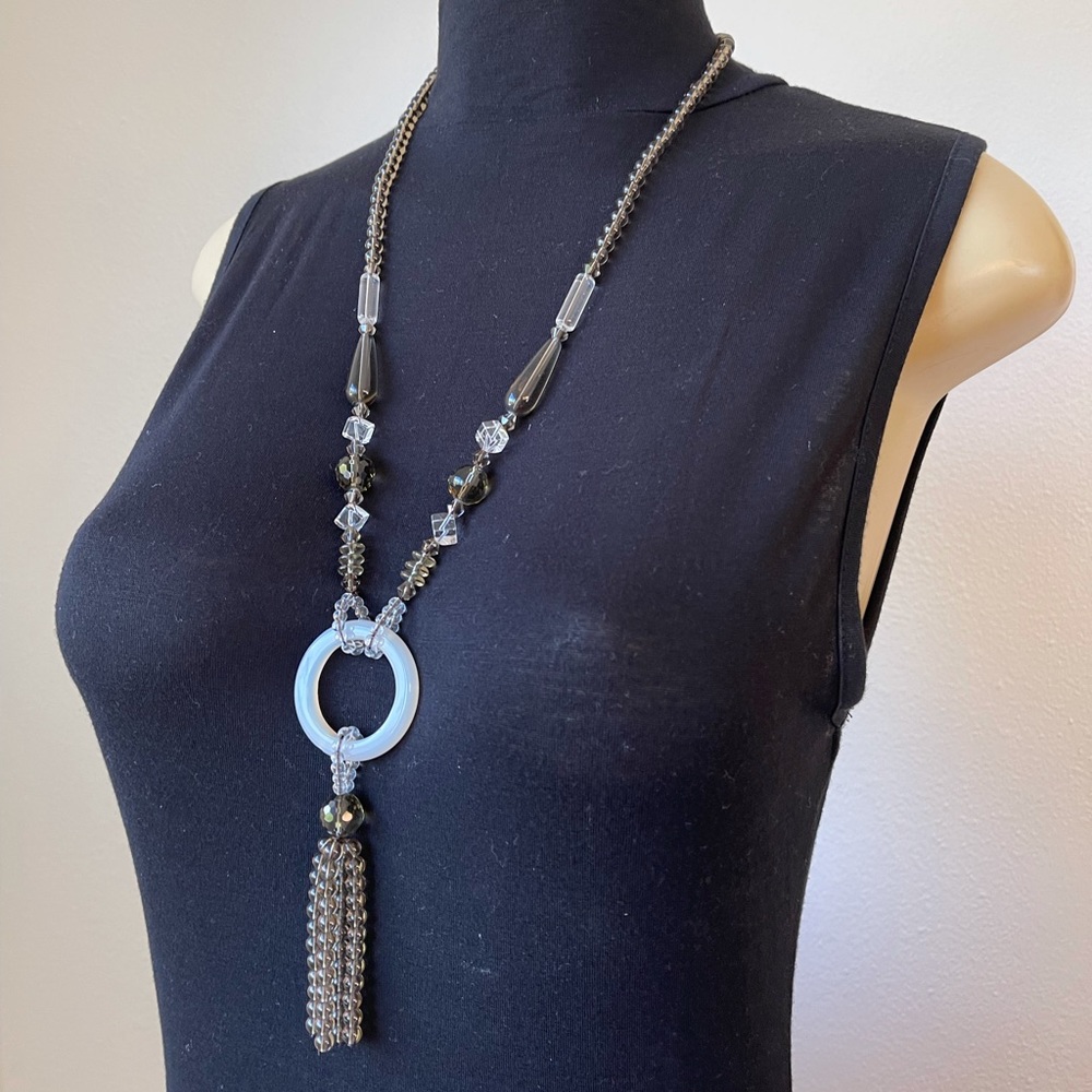 EUNHYE JEWELRY long brown/white/clear necklace